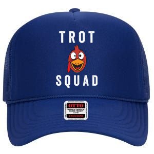 Trot Squad Thanksgiving Day Funny Turkey Face Running Funny Gift Cool Gift High Crown Mesh Back Trucker Hat