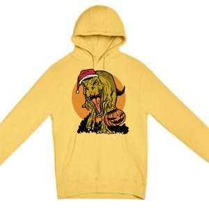 TRex Santa Trick Or Treating Halloween Funny Premium Pullover Hoodie