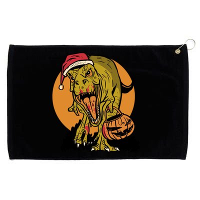 TRex Santa Trick Or Treating Halloween Funny Grommeted Golf Towel