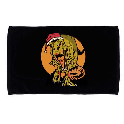 TRex Santa Trick Or Treating Halloween Funny Microfiber Hand Towel