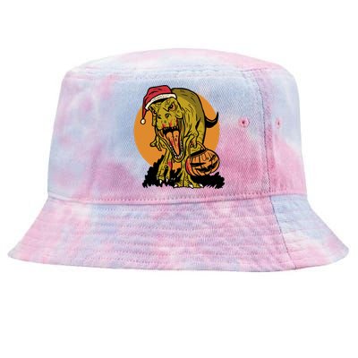 TRex Santa Trick Or Treating Halloween Funny Tie-Dyed Bucket Hat