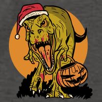 TRex Santa Trick Or Treating Halloween Funny Vector Backpack