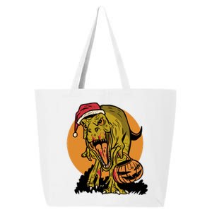 TRex Santa Trick Or Treating Halloween Funny 25L Jumbo Tote