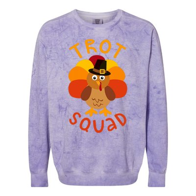 Trot Squad Turkey Pilgrim Costume Colorblast Crewneck Sweatshirt