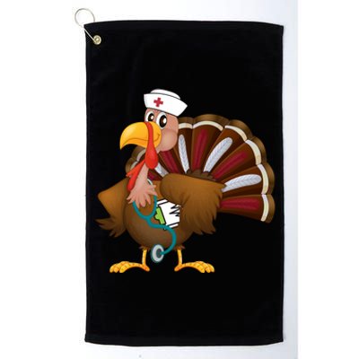 Thanksgiving Scrub Tops Turkey Nurse Gift Holiday Nursing Cool Gift Platinum Collection Golf Towel