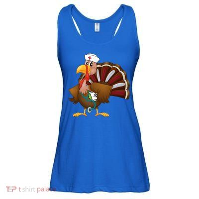 Thanksgiving Scrub Tops Turkey Nurse Gift Holiday Nursing Cool Gift Ladies Essential Flowy Tank