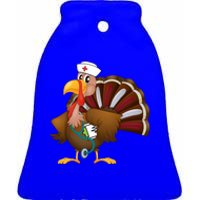 Thanksgiving Scrub Tops Turkey Nurse Gift Holiday Nursing Cool Gift Ceramic Bell Ornament