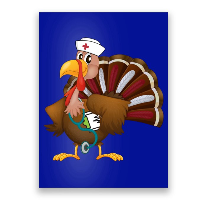 Thanksgiving Scrub Tops Turkey Nurse Gift Holiday Nursing Cool Gift Poster