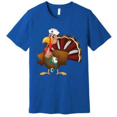 Thanksgiving Scrub Tops Turkey Nurse Gift Holiday Nursing Cool Gift Premium T-Shirt