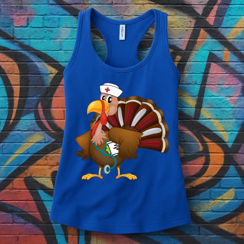 Thanksgiving Scrub Tops Turkey Nurse Gift Holiday Nursing Cool Gift Womens Tank Top