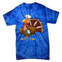 Thanksgiving Scrub Tops Turkey Nurse Gift Holiday Nursing Cool Gift Tie-Dye T-Shirt