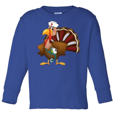 Thanksgiving Scrub Tops Turkey Nurse Gift Holiday Nursing Cool Gift Toddler Long Sleeve Shirt