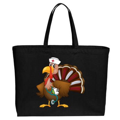 Thanksgiving Scrub Tops Turkey Nurse Gift Holiday Nursing Cool Gift Cotton Canvas Jumbo Tote