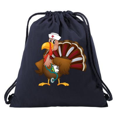 Thanksgiving Scrub Tops Turkey Nurse Gift Holiday Nursing Cool Gift Drawstring Bag