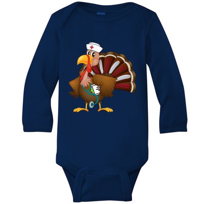 Thanksgiving Scrub Tops Turkey Nurse Gift Holiday Nursing Cool Gift Baby Long Sleeve Bodysuit