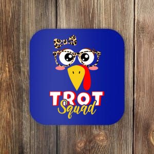 Trot Squad Thanksgiving Running Turkey Face Glasses Gift Coaster