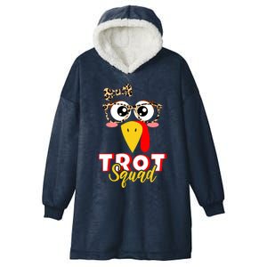 Trot Squad Thanksgiving Running Turkey Face Glasses Gift Hooded Wearable Blanket