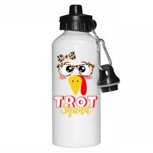 Trot Squad Thanksgiving Running Turkey Face Glasses Gift Aluminum Water Bottle