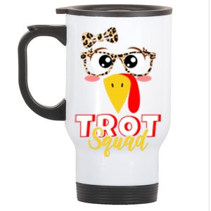 Trot Squad Thanksgiving Running Turkey Face Glasses Gift Stainless Steel Travel Mug