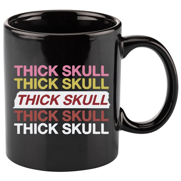 Thick Skull 11oz C Handle Ceramic Mug