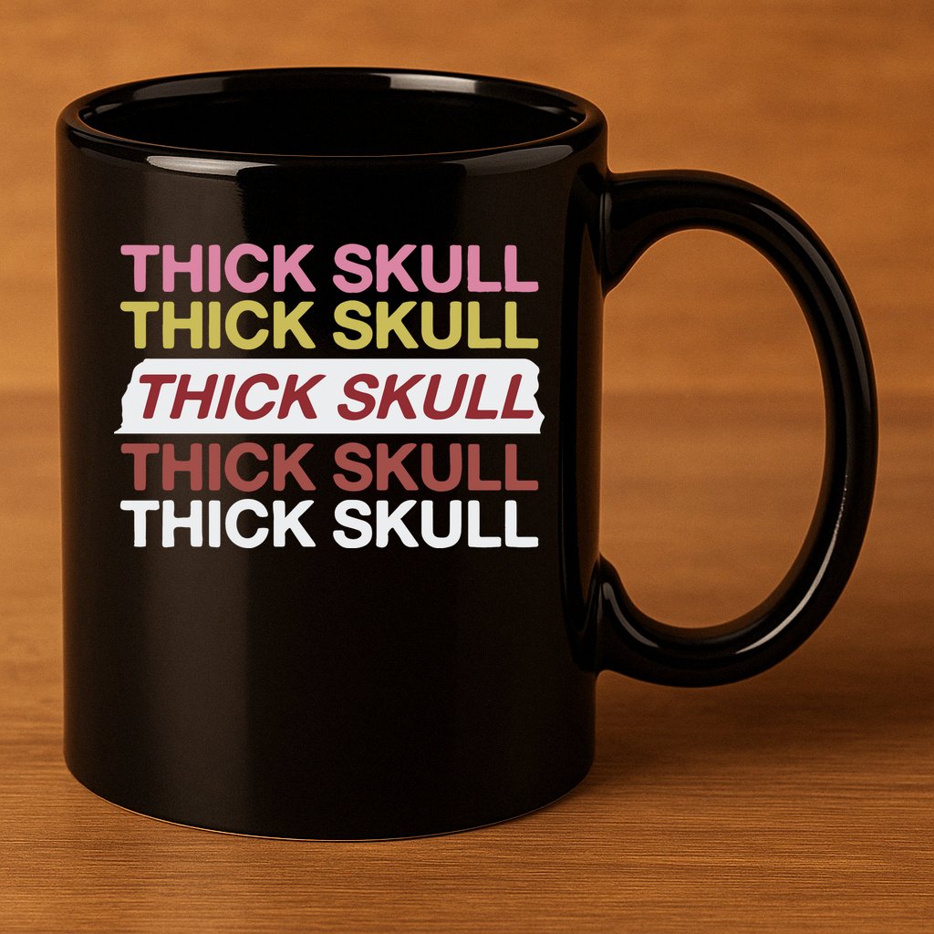 Thick Skull 11oz C Handle Ceramic Mug