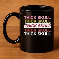 Thick Skull 11oz C Handle Ceramic Mug