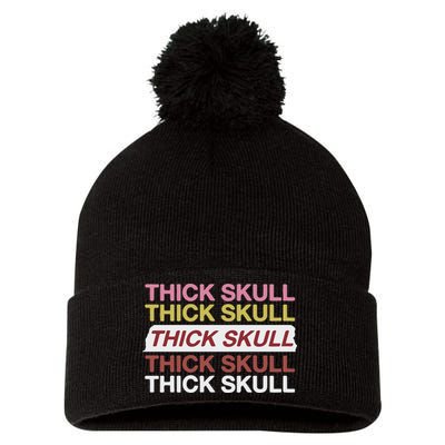 Thick Skull Pom Pom 12in Knit Beanie