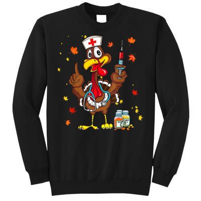 Thanksgiving Scrub Tops Women Turkey Nurse Holiday Nursing Sweatshirt