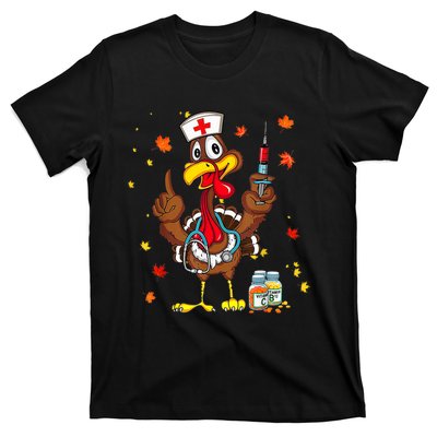 Thanksgiving Scrub Tops Women Turkey Nurse Holiday Nursing T-Shirt