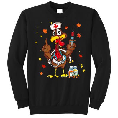 Thanksgiving Scrub Tops Women Turkey Nurse Holiday Nursing Tall Sweatshirt