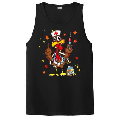 Thanksgiving Scrub Tops Women Turkey Nurse Holiday Nursing PosiCharge Competitor Tank