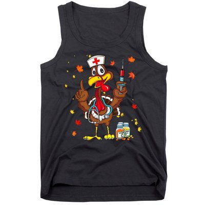 Thanksgiving Scrub Tops Women Turkey Nurse Holiday Nursing Tank Top