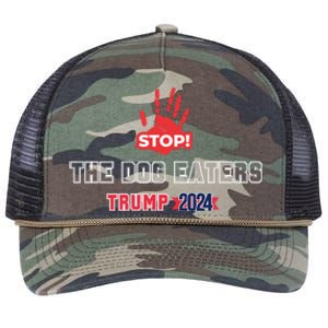 Trump Stop The Dog Eaters Trump 2024 Retro Rope Trucker Hat Cap