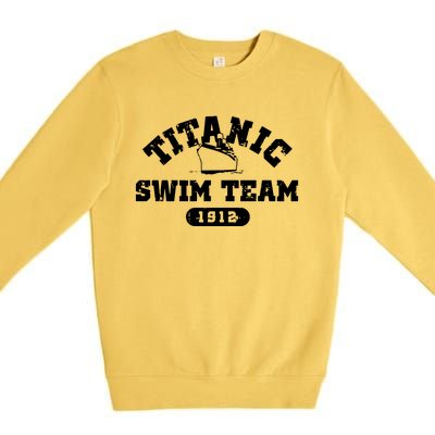 Titanic Swim Team Sports History Navy Sarcastic Funny Premium Crewneck Sweatshirt