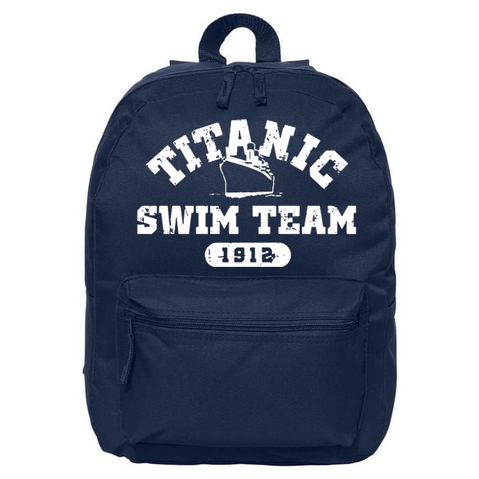 Titanic Swim Team Sports History Navy Sarcastic Funny 16 in Basic Backpack