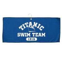 Titanic Swim Team Sports History Navy Sarcastic Funny Large Microfiber Waffle Golf Towel