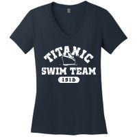 Titanic Swim Team Sports History Navy Sarcastic Funny Women's V-Neck T-Shirt