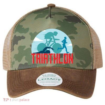 That Says Triathlon Gift Legacy Tie Dye Trucker Hat