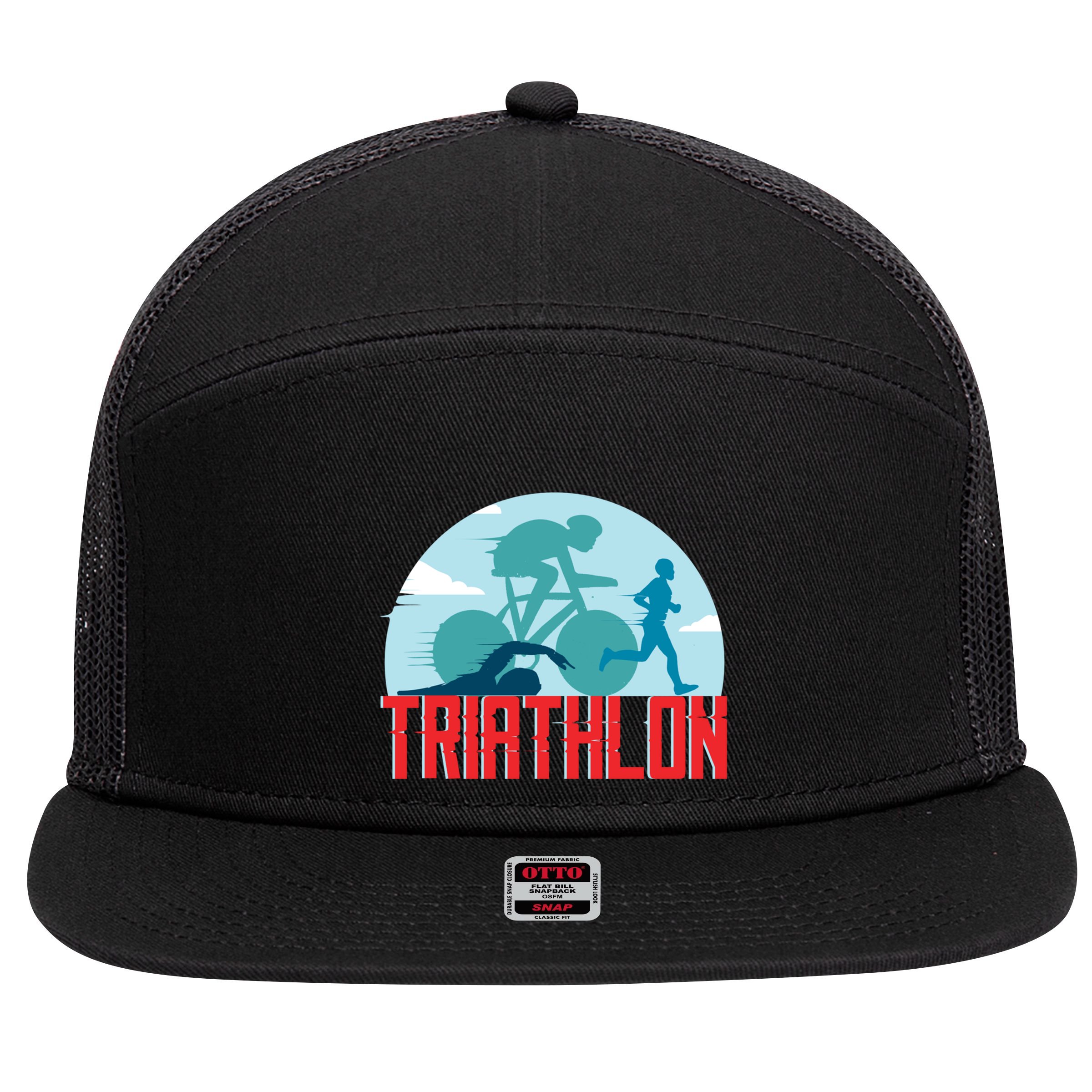 That Says Triathlon Gift 7 Panel Mesh Trucker Snapback Hat