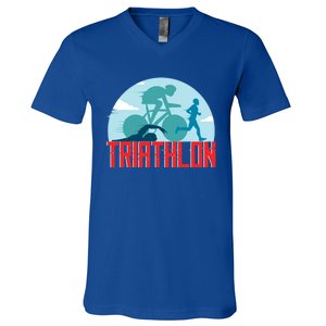 That Says Triathlon Gift V-Neck T-Shirt