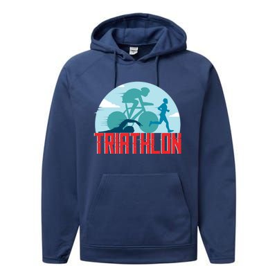 That Says Triathlon Gift Performance Fleece Hoodie