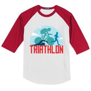 That Says Triathlon Gift Kids Colorblock Raglan Jersey