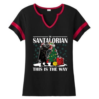 The Santalorian This Is The Way Funny Star Christmas Ladies Halftime Notch Neck Tee