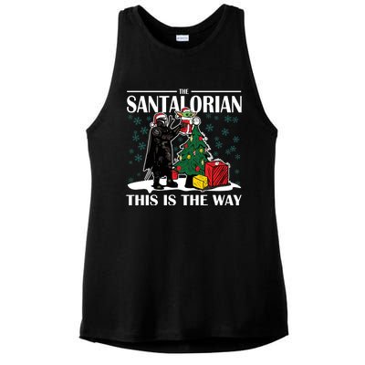 The Santalorian This Is The Way Funny Star Christmas Ladies PosiCharge Tri-Blend Wicking Tank