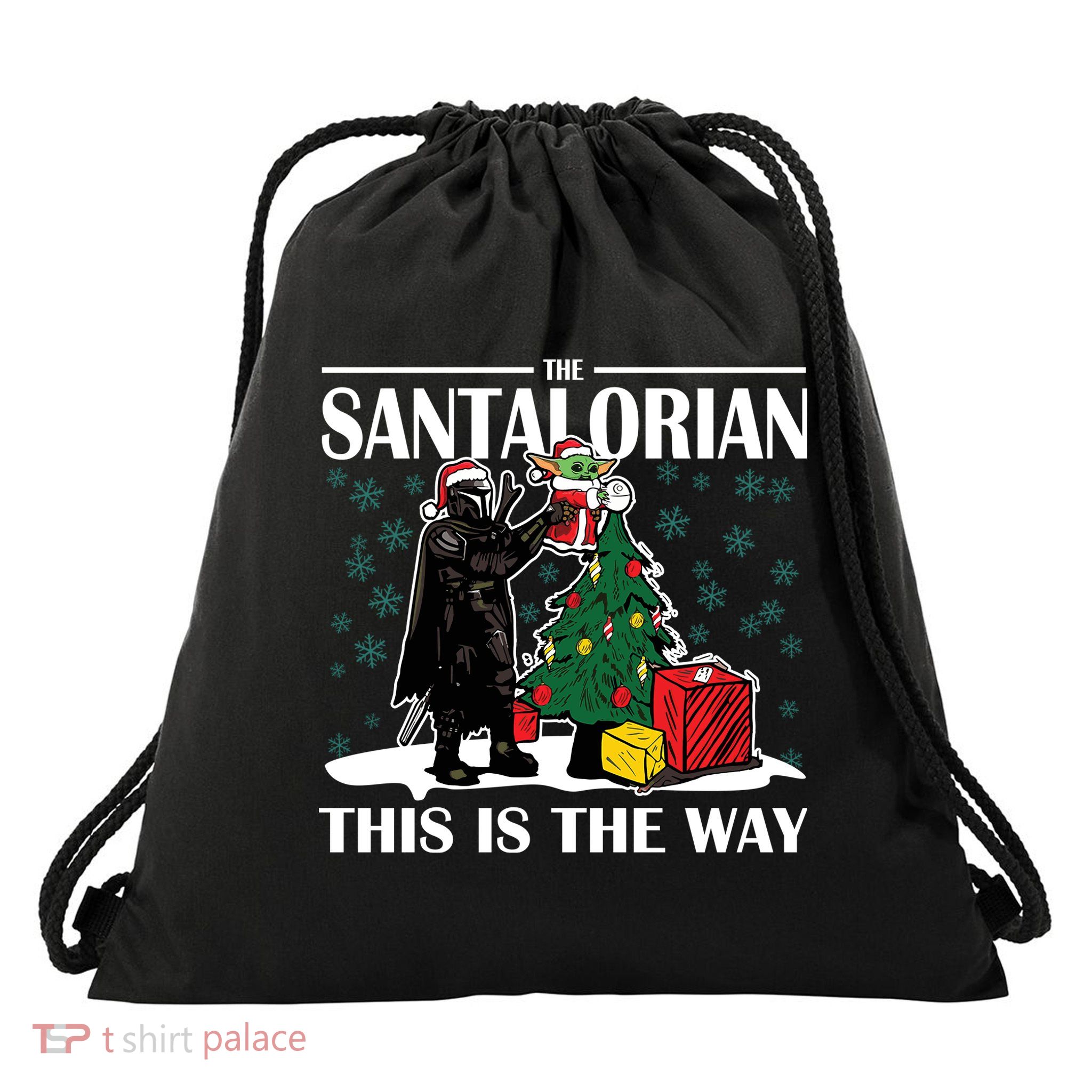 The Santalorian This Is The Way Funny Star Christmas Drawstring Bag