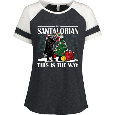 The Santalorian This Is The Way Funny Star Christmas Enza Ladies Jersey Colorblock Tee