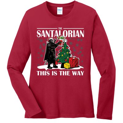 The Santalorian This Is The Way Funny Star Christmas Ladies Long Sleeve Shirt