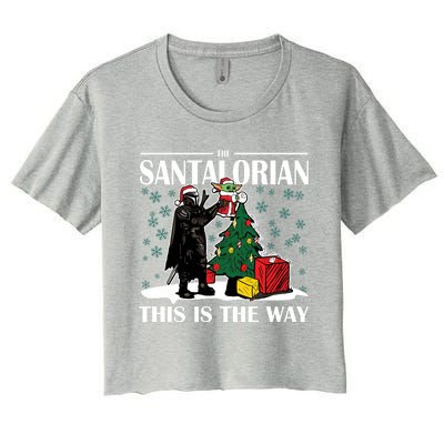 The Santalorian This Is The Way Funny Star Christmas Women's Crop Top Tee