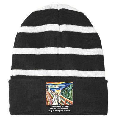 The Scream; TheyRe Eating The Dogs TheyRe Eating The Cats Striped Beanie with Solid Band