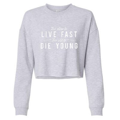 Too Slow To Live Fast Too Old To Die Young Cropped Pullover Crew